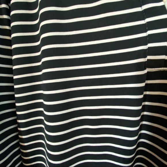 NWT MARY SQUARE Soft Knit Black White Striped Shift Dress Size XS - Picture 5 of 10
